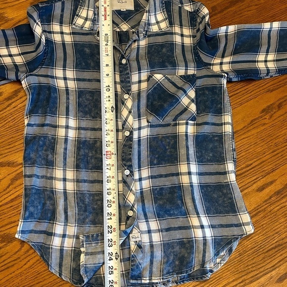 Rails Revolve Hunter Ocean Wash Cloud Plaid Flannel Button Down Shirt Womens XS - Picture 3 of 11
